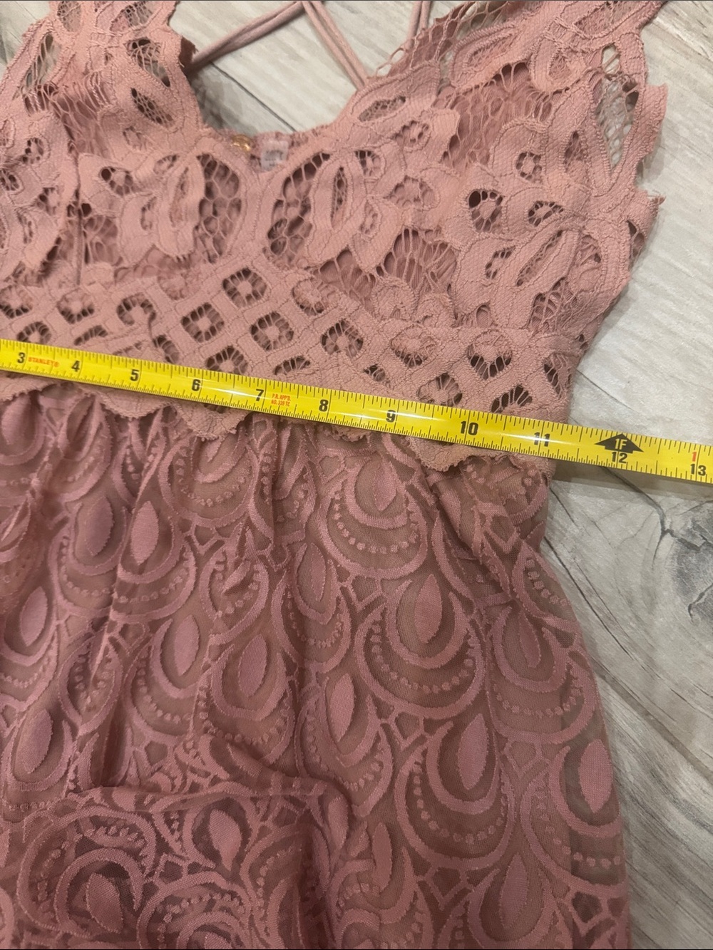 Free People Adella Lace Dusty Rose Lace slip Dress - Picture 9 of 10